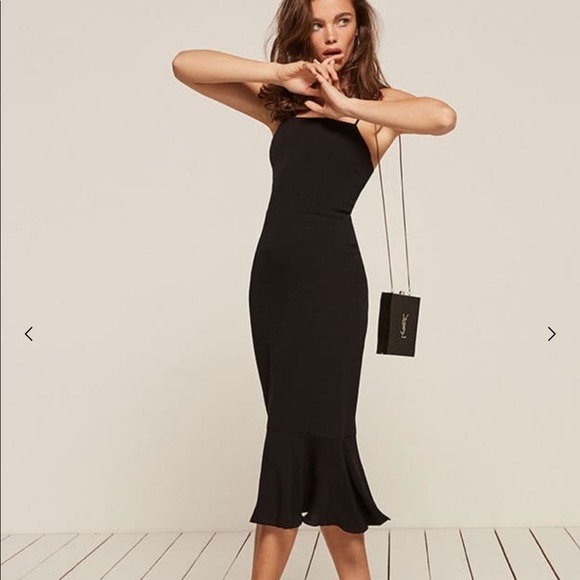 Reformarion black cocktail dress in petite 4 - Picture 4 of 4